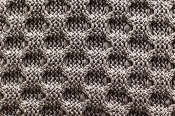 Коричневое Вязаное Одеяло Красивый Узор — стоковое фото