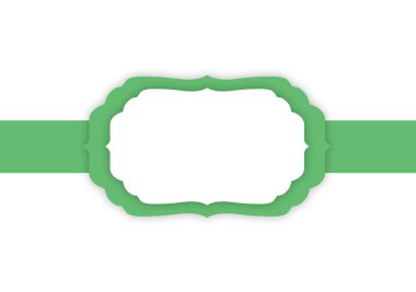 Davet veya etiye için yeşil ve beyaz çerçeve