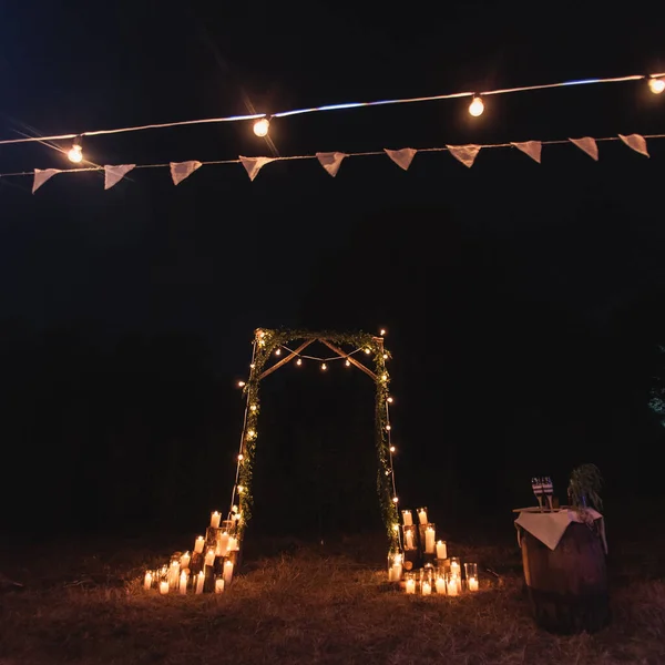 Elements of the wedding decor of the night ceremony