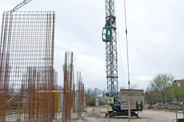 Sitio de construcción / Grúa / Armadura — Foto de Stock