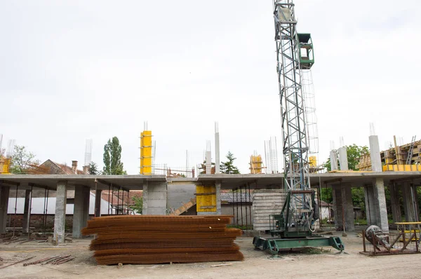 Site in opbouw. Gebouw. — Stockfoto