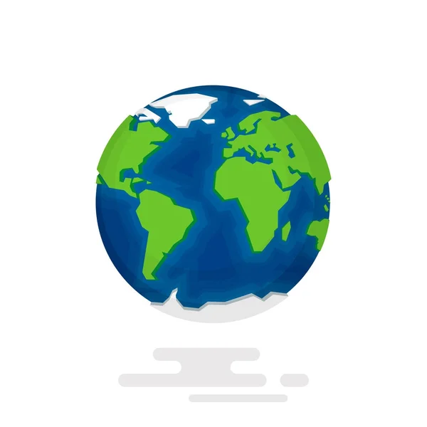 Vektör planet Earth simgesini. Düz planet Earth simgesini. Düz tasarım vektör çizim web afiş, web ve mobil, infographics için. Vektör Earth simgesini grafik. Degrade arka plan üzerinde izole vektör simgesi