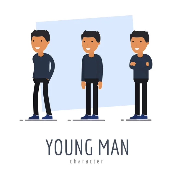 Персонаж молодого человека. плоский дизайн — стоковый вектор