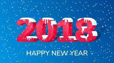 2018 yeni yıl renkli brushstroke yağ veya akrilik boya tasarım öğesi sunumlar, el ilanları, broşürler, kartpostallar ve posterler için arka plan üzerinde. Vektör çizim Eps10