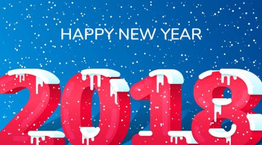 2018 yeni yıl renkli brushstroke yağ veya akrilik boya tasarım öğesi sunumlar, el ilanları, broşürler, kartpostallar ve posterler için arka plan üzerinde. Vektör çizim Eps10