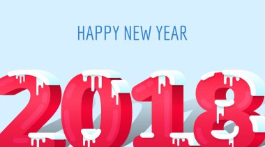 2018 yeni yıl renkli brushstroke yağ veya akrilik boya tasarım öğesi sunumlar, el ilanları, broşürler, kartpostallar ve posterler için arka plan üzerinde. Vektör çizim Eps10