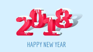 2018 yeni yıl renkli brushstroke yağ veya akrilik boya tasarım öğesi sunumlar, el ilanları, broşürler, kartpostallar ve posterler için arka plan üzerinde. Vektör çizim Eps10