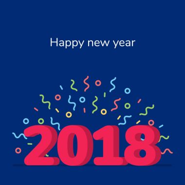 2018 yeni yıl renkli brushstroke yağ veya akrilik boya tasarım öğesi sunumlar, el ilanları, broşürler, kartpostallar ve posterler için arka plan üzerinde. Vektör çizim Eps10