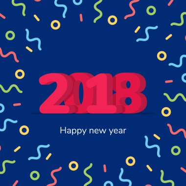 2018 yeni yıl renkli brushstroke yağ veya akrilik boya tasarım öğesi sunumlar, el ilanları, broşürler, kartpostallar ve posterler için arka plan üzerinde. Vektör çizim Eps10