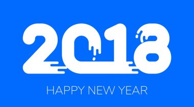 2018 yeni yıl renkli brushstroke yağ veya akrilik boya tasarım öğesi sunumlar, el ilanları, broşürler, kartpostallar ve posterler için arka plan üzerinde. Vektör çizim Eps10