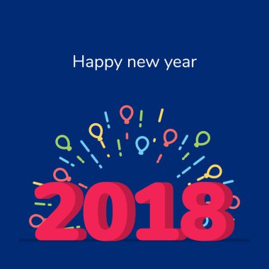 2018 yeni yıl renkli brushstroke yağ veya akrilik boya tasarım öğesi sunumlar, el ilanları, broşürler, kartpostallar ve posterler için arka plan üzerinde. Vektör çizim Eps10