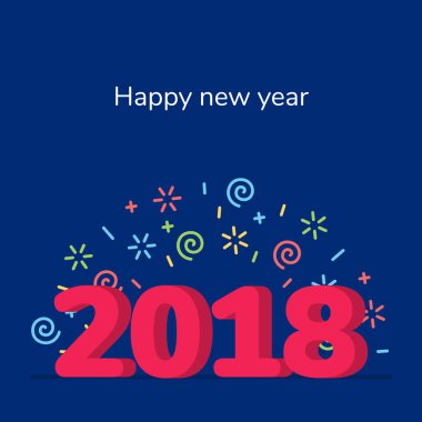 2018 yeni yıl renkli brushstroke yağ veya akrilik boya tasarım öğesi sunumlar, el ilanları, broşürler, kartpostallar ve posterler için arka plan üzerinde. Vektör çizim Eps10