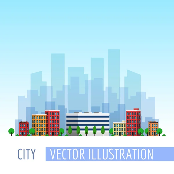 Illustration vectorielle ville skyline — Image vectorielle
