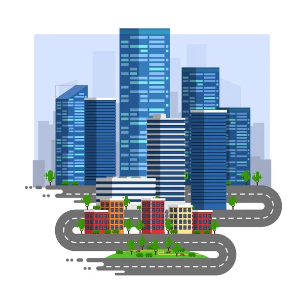 Ciudad skyline vector ilustración — Archivo Imágenes Vectoriales