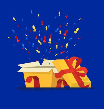 Hediye kutuları. Vektör karikatür düz tasarımı