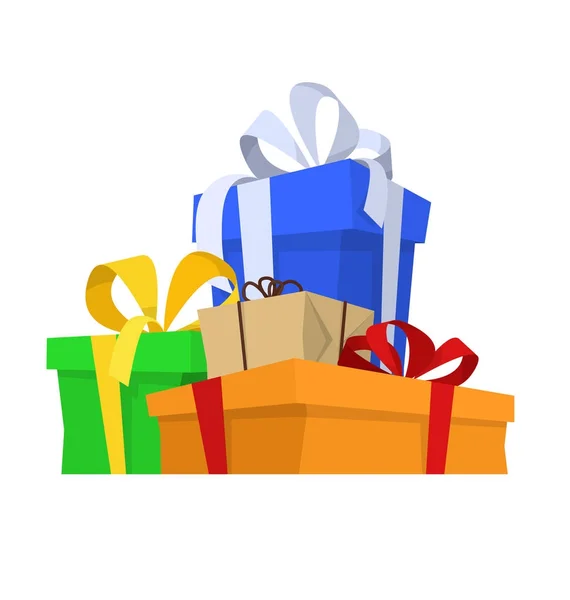 Hediye kutuları. Vektör karikatür düz tasarımı