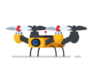 Drone ile vektör çizim. Düz stil.