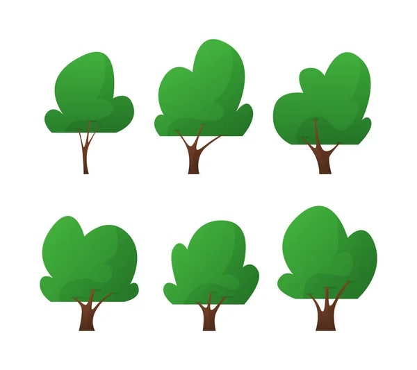 Cartoon trees isolated. flat — Stock Vector