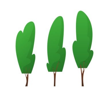 Ağaç izole karikatür. düz