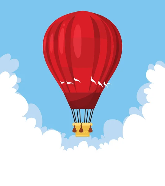 Flat hot air balloon — Stock Vector