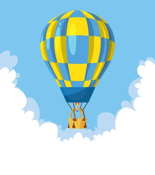 Lapos hőlégballon — Stock Vector