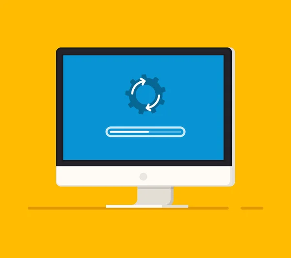 Vektör düz bilgisayar monitörü. güncelleştirme