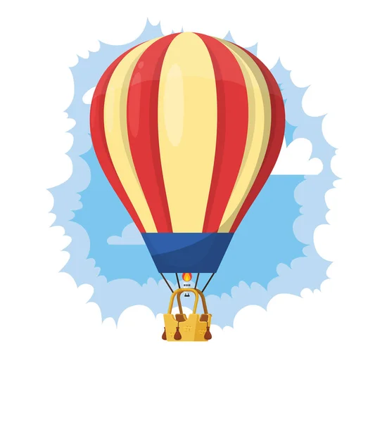 Lapos hőlégballon — Stock Vector