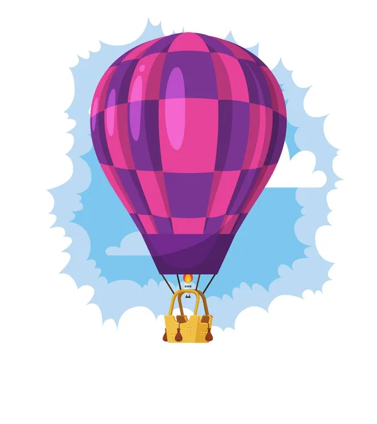 Flacher Heißluftballon — Stockvektor