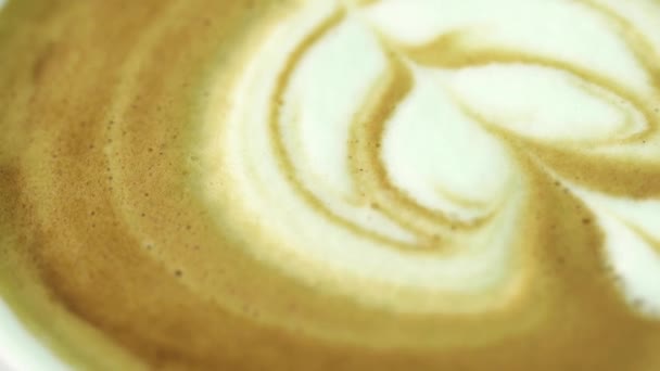 Latte with shape, close up — Stock Video