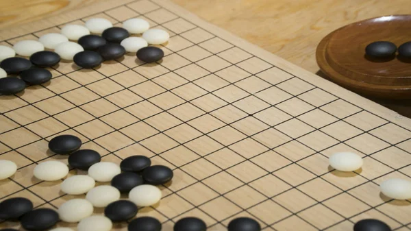 中国棋盘游戏围棋或围棋, 有复制空间夺冠 — 图库照片