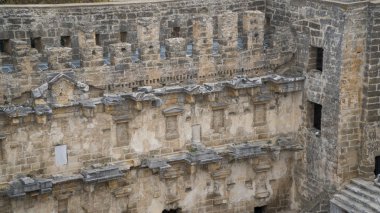 Ayrıntı görünümü tarihi eski antik şehir, Aspendos içinde Antalya.-Türkiye