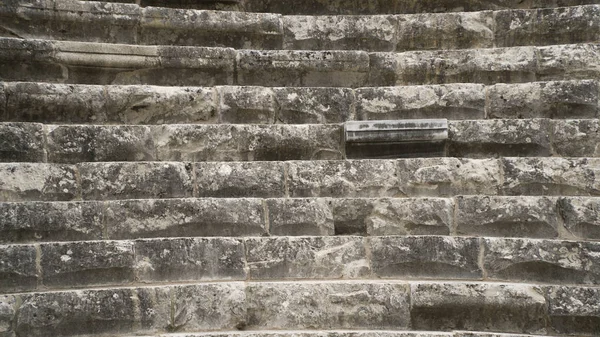 Detail view of historical old ancient city of Aspendos amphitheater steps in Antalya.- TURKEY — Stock Photo, Image