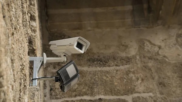 Security cam at of historical old ancient city of Aspendos amphitheater in Antalya.- TURKEY