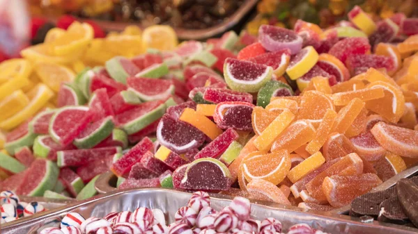 Candy shop kleurrijke snoep achtergrond Stockafbeelding
