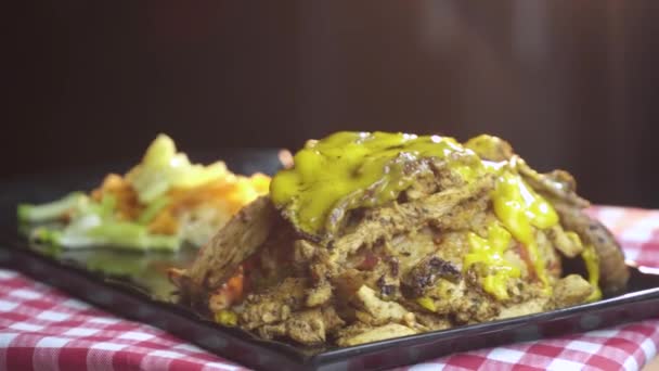 Deliciosa Refeição Ramadã Turca Árabe Variação Mista Arroz Kebab Com — Vídeo de Stock