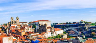 panorama of old town of Porto, Portugal clipart