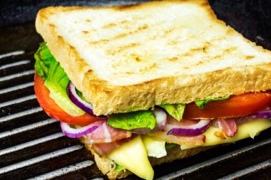 ızgara sandviç ya da ızgarada panini