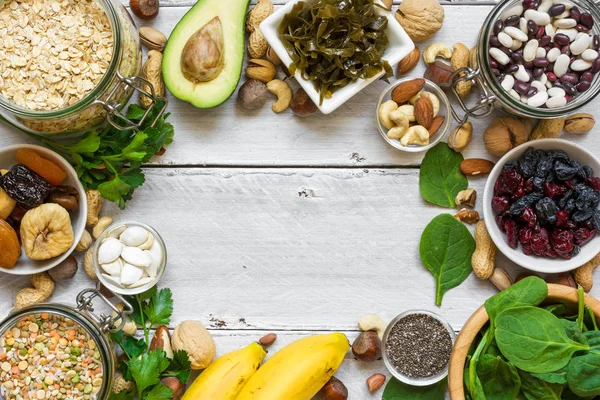 Mat som innehåller magnesium och kalium — Stockfoto