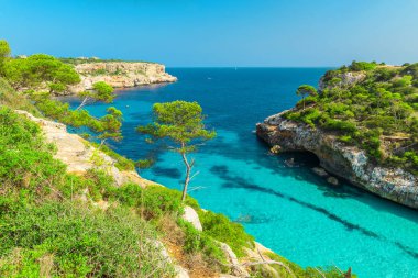 Calo des Moro, Mallorca. İspanya. Mallorca 'nın en güzel plajlarından biri.