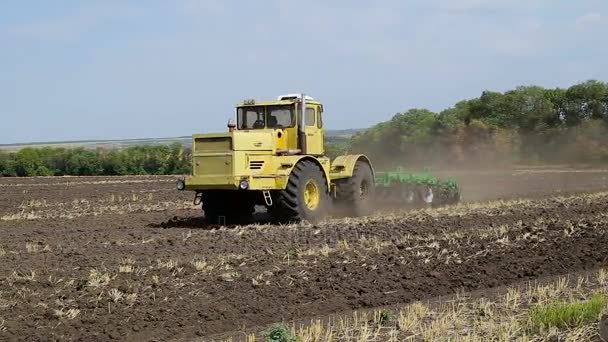 Bauer arbeitet auf seinem Land — Stockvideo