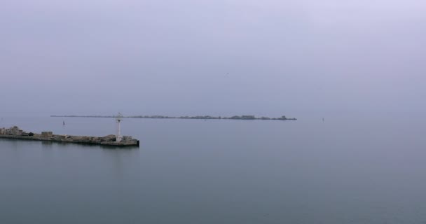 Litoral Vista Superior Nadar Porto Mar Paisagem Oceano Importação Produção — Vídeo de Stock