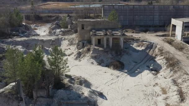 Vieille Ville Ruine Vue Dessus Épidémie Lieux Historiques Bâtiment Inachevé — Video