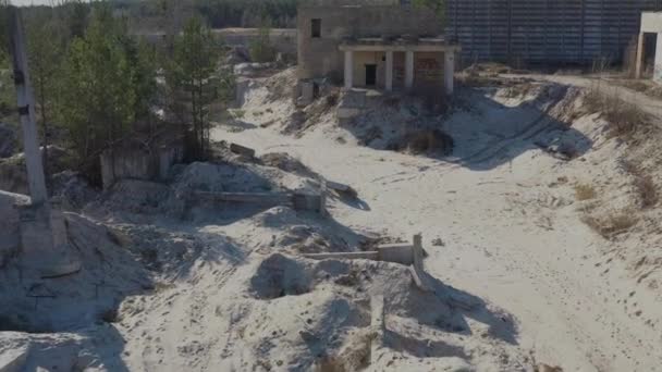 Vieille Ville Ruine Vue Dessus Épidémie Lieux Historiques Bâtiment Inachevé — Video