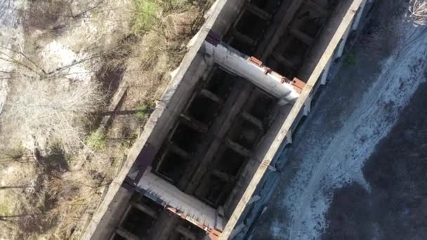 Antigua Fábrica Destruida Granja Plantación Ciudad Después Desastre Natural Naturaleza — Vídeo de stock