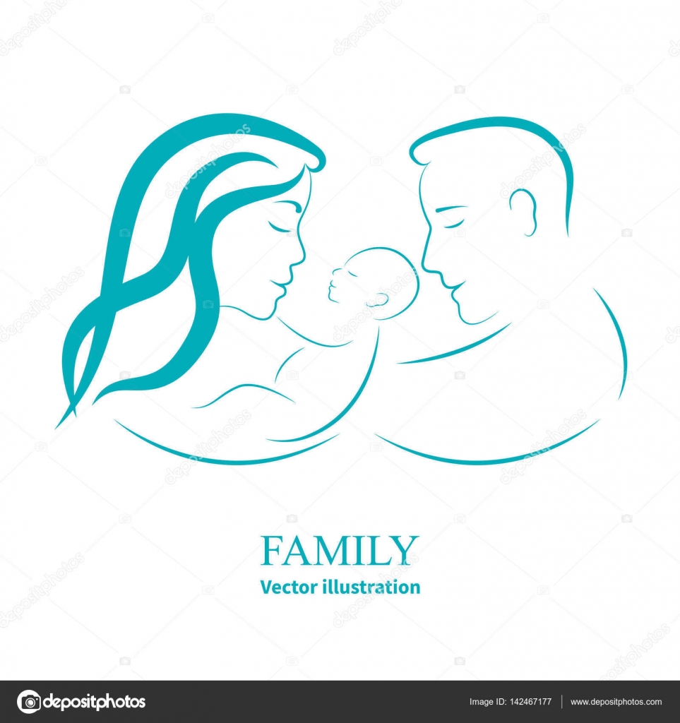 Sketch Mom And Dad Holding A Small Child Stock Vector Image By C Jenyakot86 Gmail Com