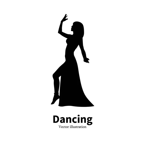 Sylwetka Bollywood wschodniej dziewczyna taniec brzucha — Wektor stockowy