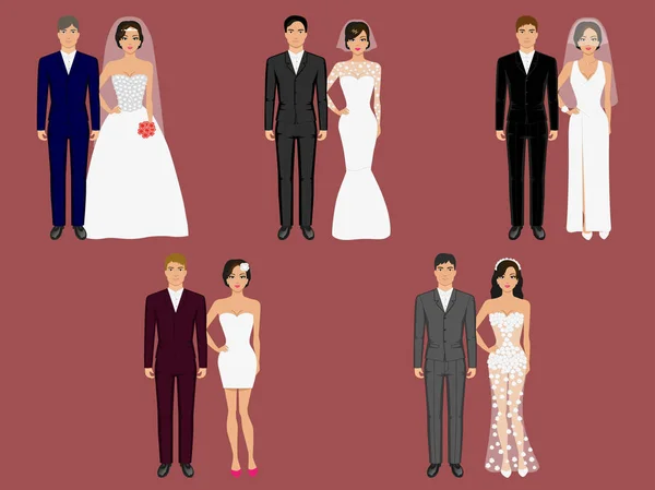 Vector casamento vestuário, vestuário trajes diferentes — Vetor de Stock