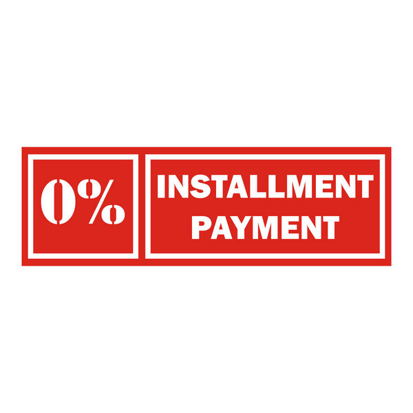 Icon payment installment red rectangular frame