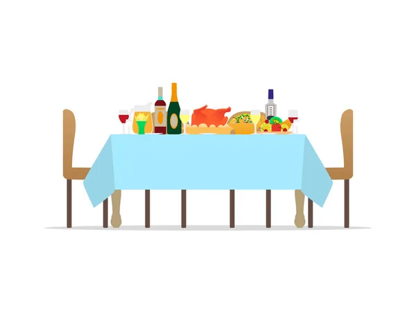 Vektor tabulka pro romantickou večeři slavnostn — Stockový vektor