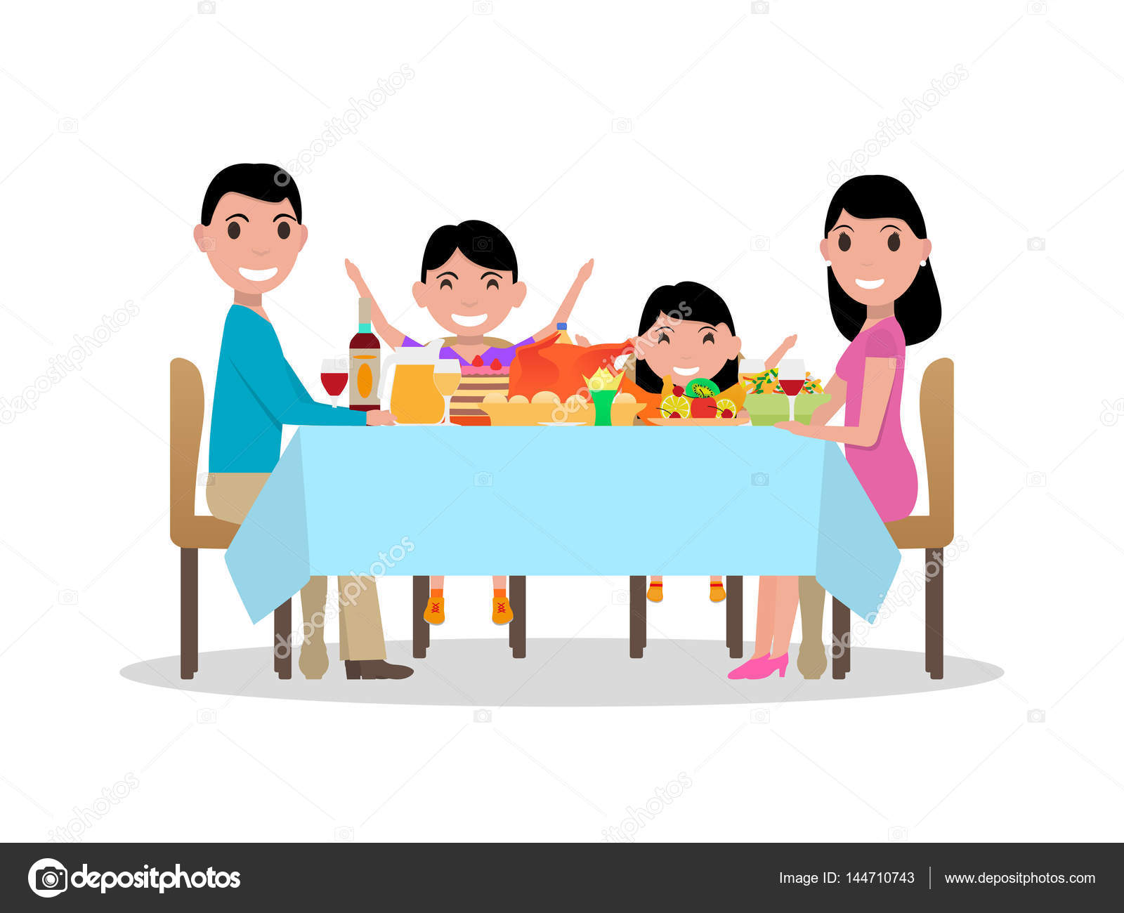 Vector Cartoon Happy Family Festive Dinner Table Vector Image By C Jenyakot86 Gmail Com Vector Stock Vector Cartoon Happy Family Festive Dinner Table Vector Image By C Jenyakot86 Gmail Com Vector Stock
